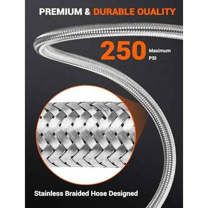 Quick Air Release Extention Replacement Hose for Portable Air Compressor, 1/4'' Thread Only Applicable to Certain Battery-Powered Portable Air Pumps. (24''/60cm)