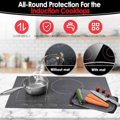 Extra Large Translucent Induction Cooktop Protector Cover Mat (Magnetic) 21.2x35.4 In, Stove Top Cover for Electric Stove, Silicone Stove Mat for Glass Top Stove,Range Covers for Electric Stove