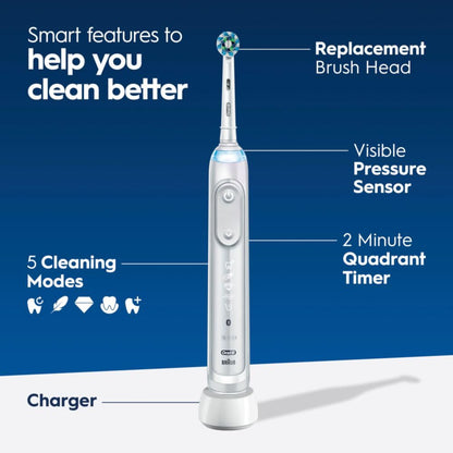 Oral-B Genius X Limited Rechargeable Electric Toothbrush with 1 Replacement Brush Head, Travel Case, Midnight Black