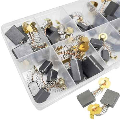 40pcs 10 Sizes Electric Motor Carbon Brushes for Replacement Repair Power Tools and Motors Part Such as Electric Hammer Drills, Circular Saws, Angle Grinders