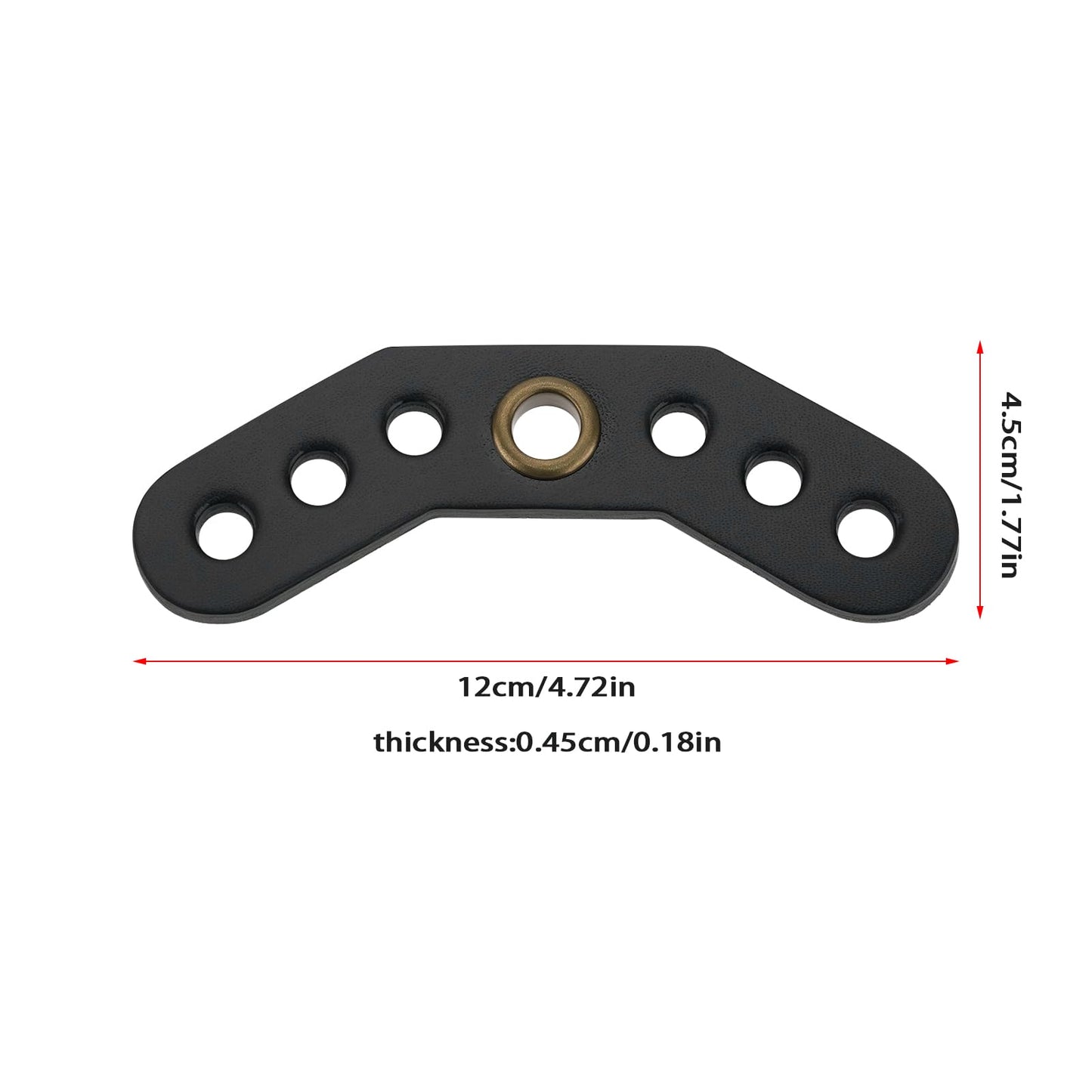 eMagTech 4Pcs Black Leather Bow Yoke Metal Grommet Bow Sling Strap Bracket Mount for DIY Compound Bow Wrist Sling (12x4.5x0.45cm)