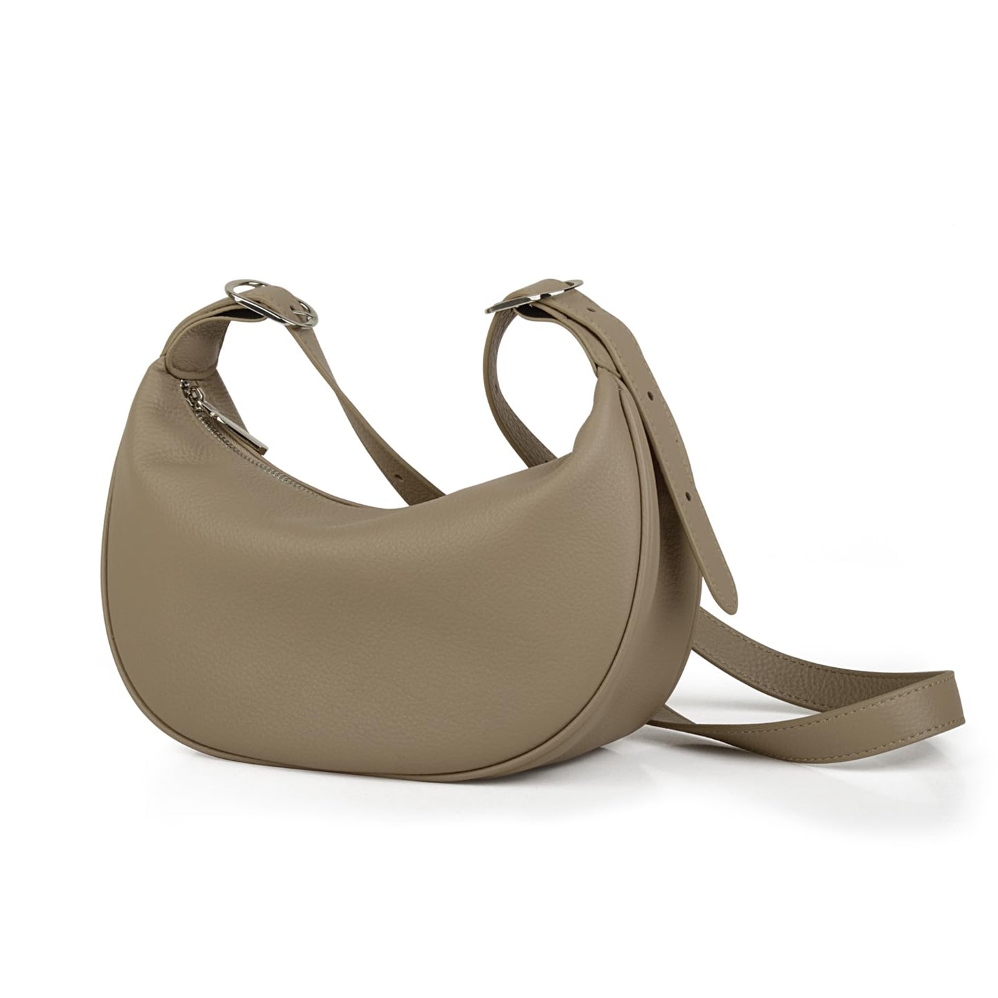 DONNAIN Casual Soft Leather Hobo Bags Women Crossbody, Trendy Crescent Shoulder Bag and Mini Purse (New Khaki, Small)