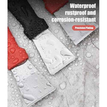 Kytasryl 4PC Multi-functional Stainless steel Scraper, Lengthened Kitchen Cleaning Scraper Spatula, Refrigerator De-icing Tool, Bathroom Gap Cleaning Tool, walls or floors clearing scraper
