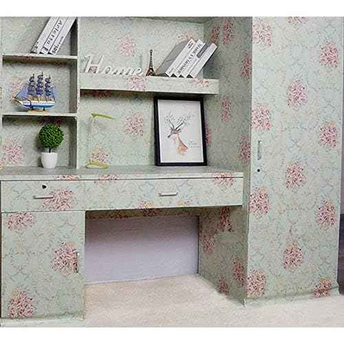 Teemall Vintage Blooming Flower Wallpaper Peel & Stick Backsplash Mural for Livingroom Bedroom Kitchen 17.7''x98''