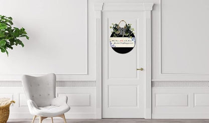 You Have Everything Front Door Sign Funny Wreaths Hanging Wooden Plaque Decoration Round Rustic Wood Farmhouse Porch Decor for Home Front Door Decor, 12 x 12 Inch