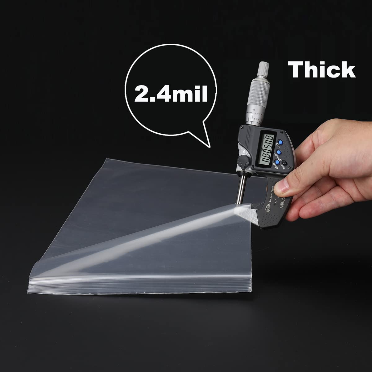 Foopama 200 PCS 4" x 6" Thick Clear Zip Poly Lock Plastic Bags Seal Reclosable Zip Bag Durable 2.4 Mil Photo Cards Snacks Seeds Zipper Bags
