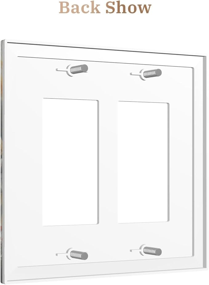 Decorative Art Light Switch Covers Lake & Pagoda in Fall 2 Gang Dual Rocker Outlet Switch plate Faceplate GFCI for Home Decor