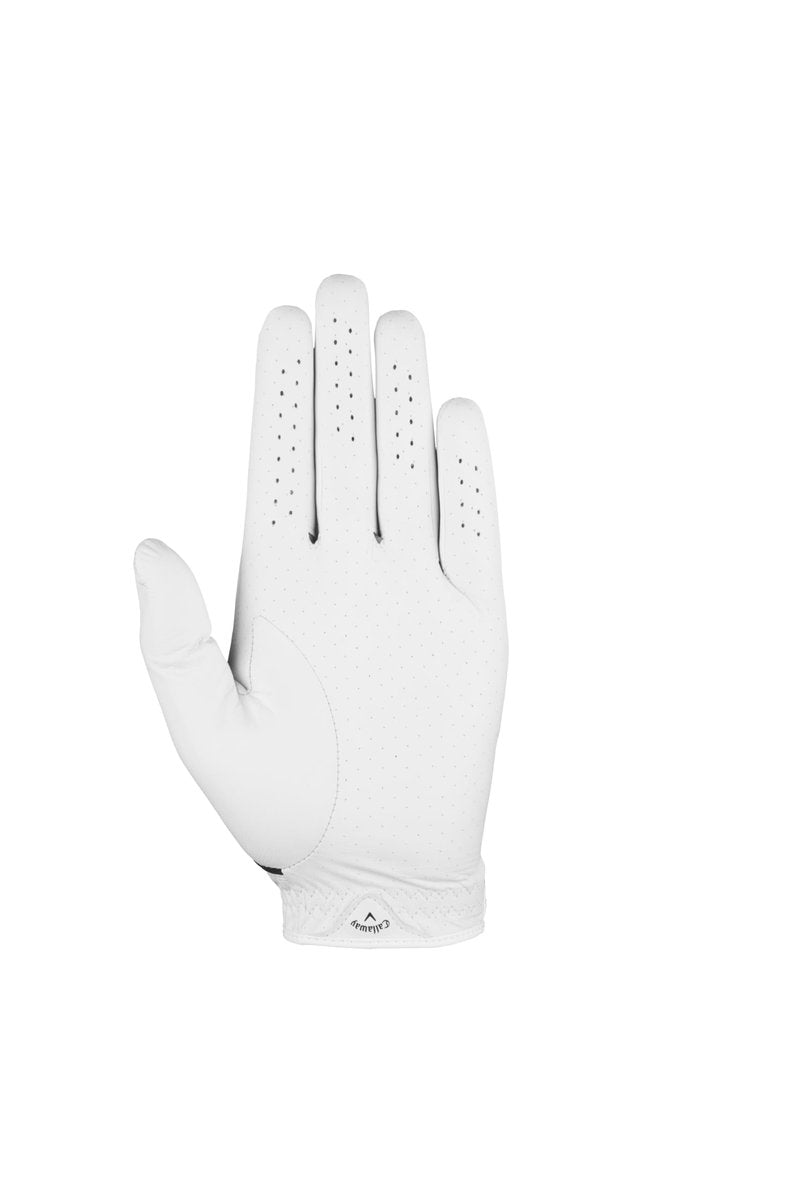Callaway Golf Fusion Glove (Standard, Large, White/Charcoal, Worn on Left Hand)