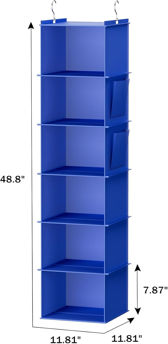 YOUDENOVA Hanging Closet Organizer, 6-Shelf Closet Hanging Storage Shelves
