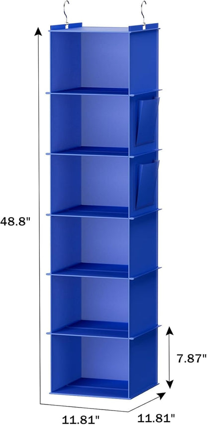 YOUDENOVA Hanging Closet Organizer, 6-Shelf Closet Hanging Storage Shelves