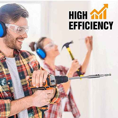 1/4 Drill Bit Extension Set 6" and 12" High-Carbon Steel Wood Spade Drill Bit Extender with 2 Pieces Key Spade Bit Extension Set for Wood Turners Furniture Carpentry and Construction(4PCS)