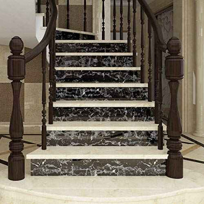 Livelynine Peel and Stick Countertop Contact Paper Waterproof Kitchen Countertop Paper Black Marble Wallpaper Bathroom Counter Top Vinyl Wrap Desk Table Cabinet Covers Removable Backsplash 15.8x78.8