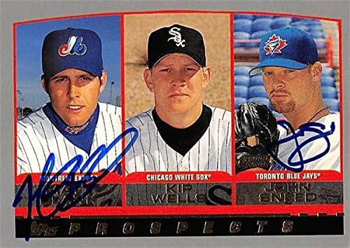 Sports Memorabilia Autograph Warehouse 244878 Matt Blank &amp John Sneed Autographed Baseball Card - Expos &amp Blue Jays FT 1999 Topps Prospects - No. 205 Rookie