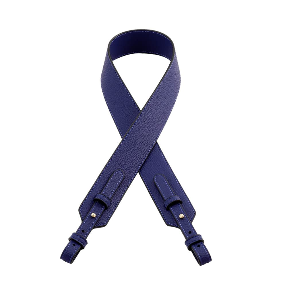 MOISTRI Grain Leather Purse Strap Adjustable Crossbody Replacement Straps for Handbags Monk Head Screws Detachable Gold Clasps Long Navy Blue