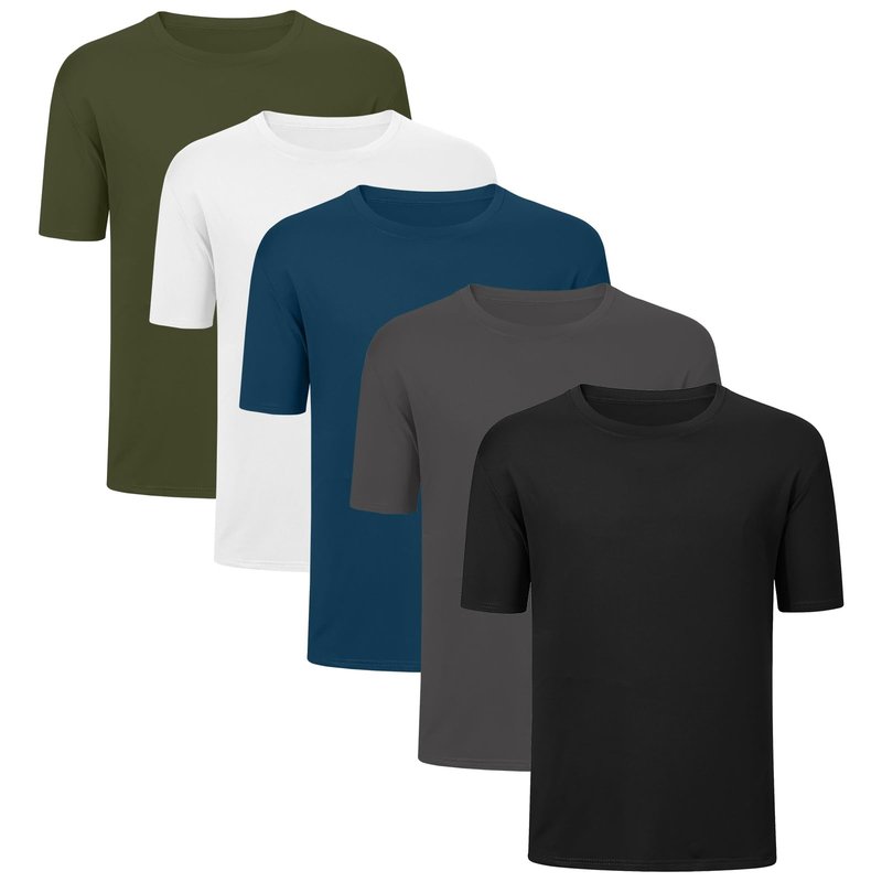 5-Pack Mens Workout T-Shirts Quick Dry Athletic Performance Gym Shirts Casual Summer Tops