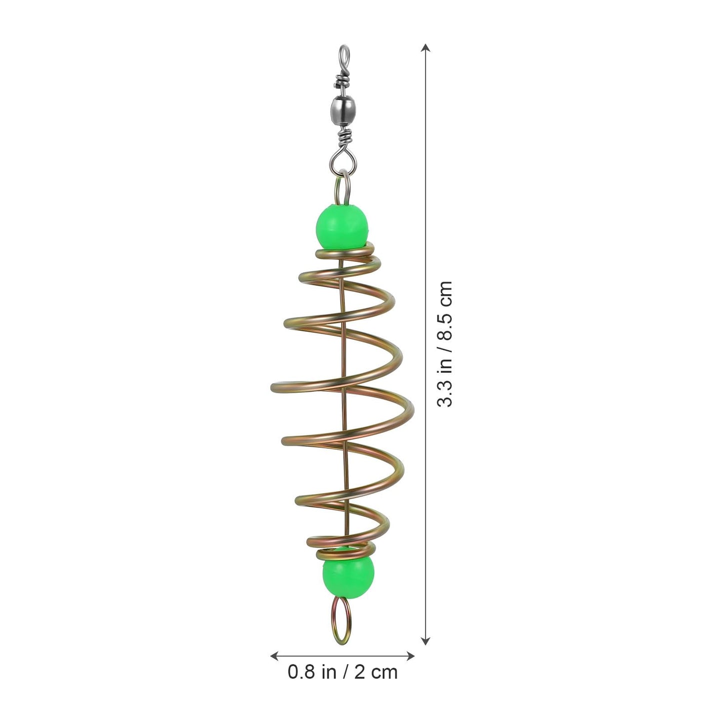 Toyvian Fishing Feeder Bait Cage - 12pcs Olive Shape Carbon Steel Spring Fishing Bait Traps Holder Carp Feeder with Glow Beads for Carp Lure Accessories