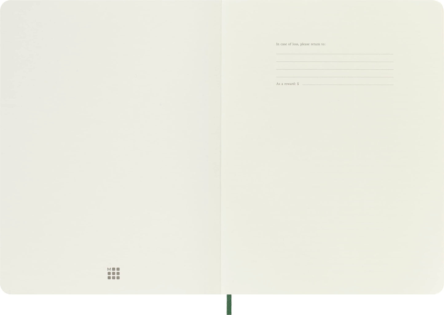 Moleskine Classic Notebook, Soft Cover, XL (7.5" x 9.5") Plain/Blank, Myrtle Green, 192 Pages