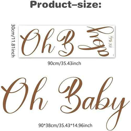 Oh Baby Wall Sticker, Baby Shower Party Decal Sign, Gender Reveal Party Decorations, Arch Decor Party Decorations Vinyl Stickers for Backdrop Party Supplies