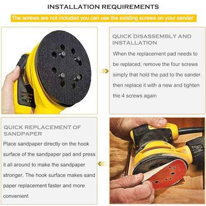 5" 8 Hole Hook and Loop Replacement Sander Pad for Dewalt Random Orbital Sander, Sanding Backing Pad for DeWalt DWE6421 6421K DWE6423 6423K DCW210B Sander 4 Screw Holes Sanding Part DWE64233 & N329079