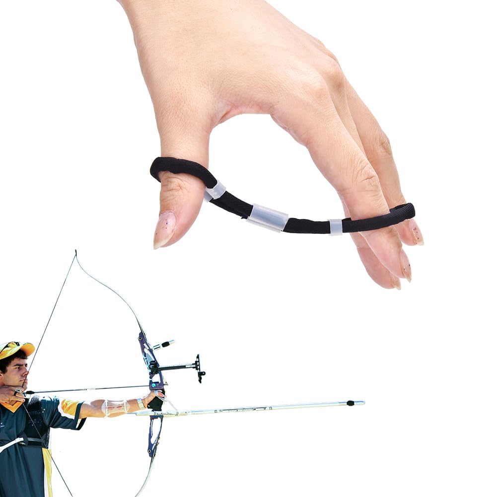 Tiiyee Archery Finger Sling, Recurve Bow Fingerling Adjustable Trainer Tabs