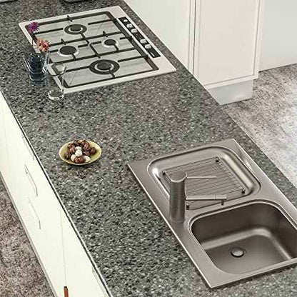 Dark Gray Terrazzo Contact Paper 78.8" X 16"Terrazzo Wallpaper for Bathroom Granite Countertop Peel and Stick Contact Paper for Desk Top Vinyl