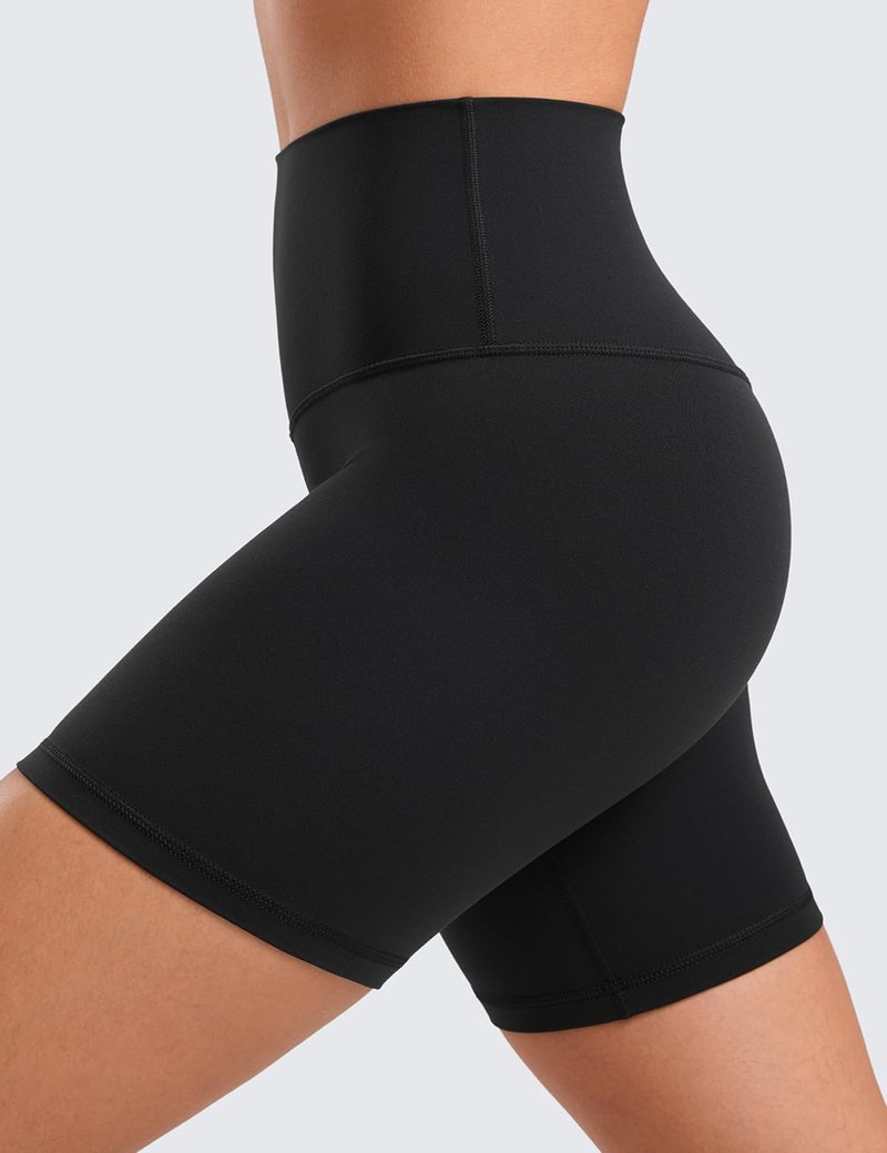 CRZ YOGA ButterLuxe Biker Shorts 6" - High Waisted Workout Running Volleyball Spandex Yoga Womens Black Small