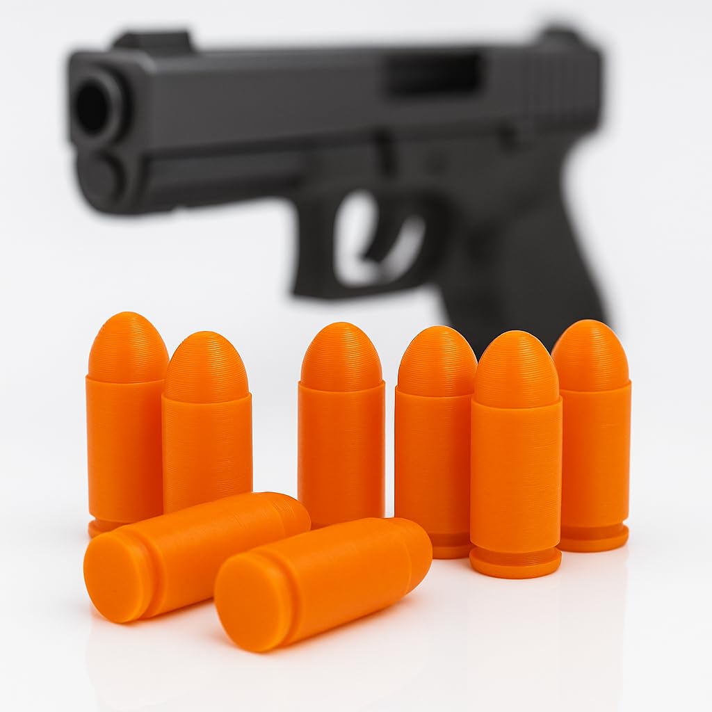 TechStudio3D .40 S&W Snap Caps – Inert Dummy Rounds for Dry Fire Training – Durable & Reusable – High Visibility – 5/10/20 Pack (20 Pack)