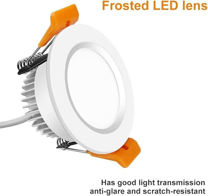 6 Pack 2 Inch LED Recessed Lighting, Downlight Dimmable 3W (35W Equivalent), 3000K Warm White, CRI80, Recessed Light Fixtures with LED Driver