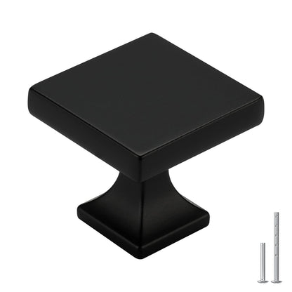 homdiy 25 Pack Black Cabinet Knobs Matte Black Square Dresser Drawer Knobs Zinc Alloy Kitchen Cabinet Hardware