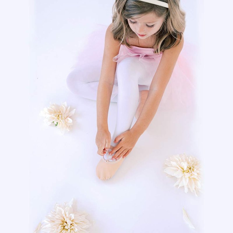 Stelle Ballet Shoes for Girls Toddler Ballet Slippers Soft Leather Boys Dance Shoes for Toddler/Little Kid/Big Kid(Ballet Pink (with Lace), 7MT)