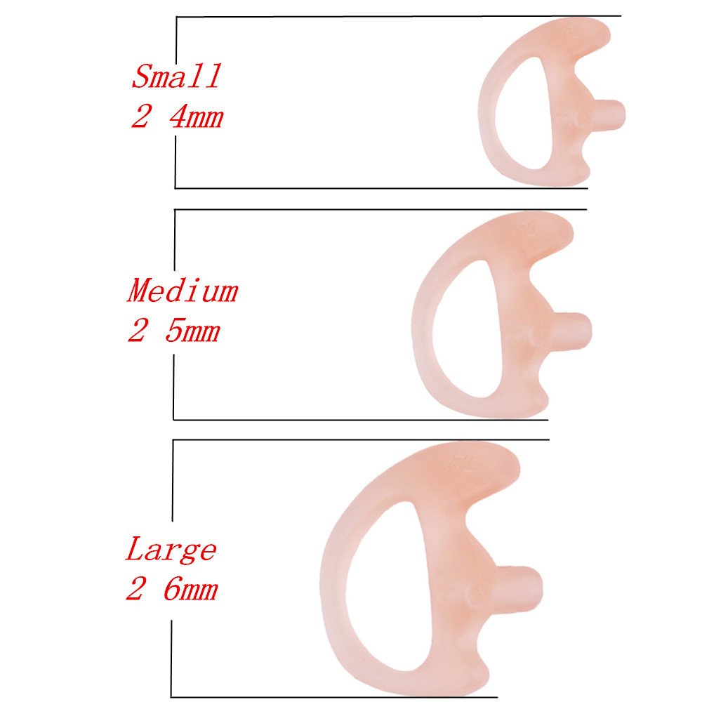 Replacement Earmold Earbud Earplug for M0torola Kenwood Two-Way Radio Air Acoustic Coil Tube Audio Kits (Pink, Medium)