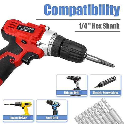 Mesee 10 Pieces Damaged Screw Remover and Extractor Set 1/4 Inch Hex Shank Broken Screw Extractor Drill Bit Screws Bolts Quick Stripped Removal Tool