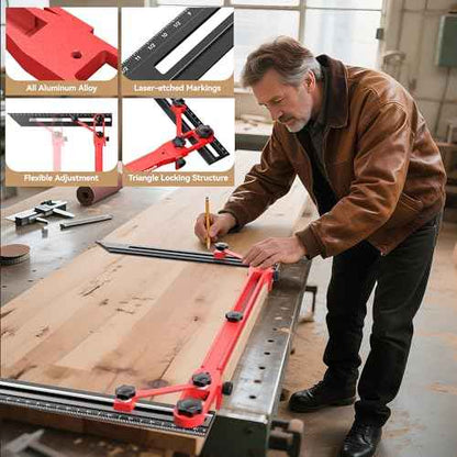 2025 New Upgrade Stair Tread Template Tool, 72¡° Adjustable Length Stair Tread Measuring Tool,Stair Tread Jig for Measuring Stairs,Riser,Stair Gauge Tool Perfect for Carpenters & DIY Projects