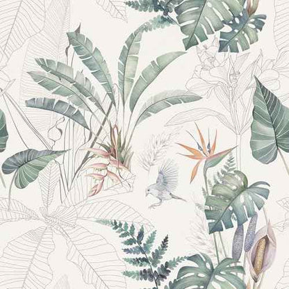 Peel and Stick Wallpaper Tropical Botanical Palm Tree Leaf Contact Paper Waterproof Self Adhesive Removable Floral Boho Vinyl Roll for Bathroom Bedroom Living Room Kitchen 17.32" x 118.11"