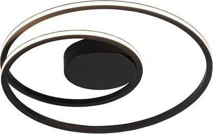 MADEM LED Flush Mount Ceiling Light, Modern Ceiling Light for Bedroom Dimmable Close to Ceiling Light for Bedroom Living Room Dining Room Kitchen, Black 47W 3760lm