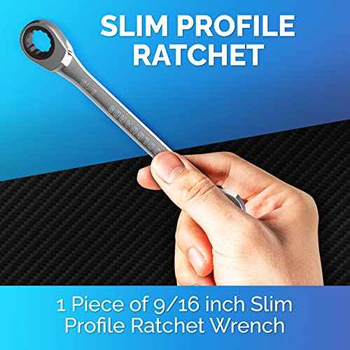 TOOLGUARDS 9/16" Wrench - Ratcheting Wrench - Slim Profile - Ratchet Wrench