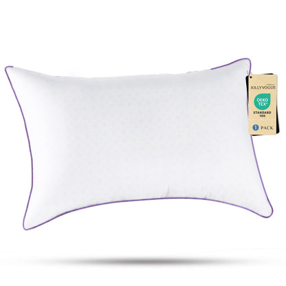 JOLLYVOGUE Pillows Standard Size Set of 1, Washable Supportive Bed Pillows with Super Soft Down Alternative Fill, Luxury Fluffy Hotel Quality for Side, Back, and Stomach Sleepers