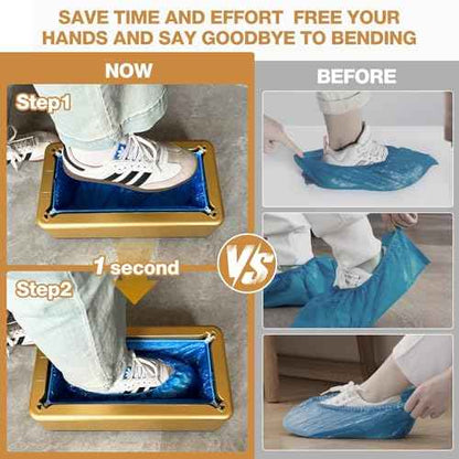 Shoe Covers Dispenser Containing 200pcs Shoe Covers Disposable Non Slip High Quality Automatic Shoe Cover Machine with Disposable Shoe Covers for Indoors for Most Occasion and Shoes Size