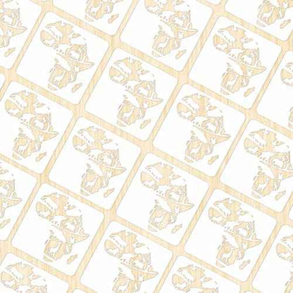 INFUNLY Africa Map Wall Stencil Africa Animals Wall Stencils for Painting 11.8X11.8 inches Reusable Africa Map Tile Stencil with Animals Pattern Elephant Lion Forest Drawing Stencils for Home Decor