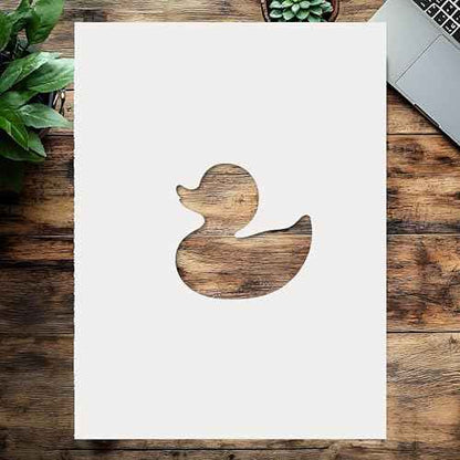 Cartoon Duck Stencil, 8.5 x 11 Inch Reusable Plastic Template for Painting Kids Crafts DIY Projects and Home Decor