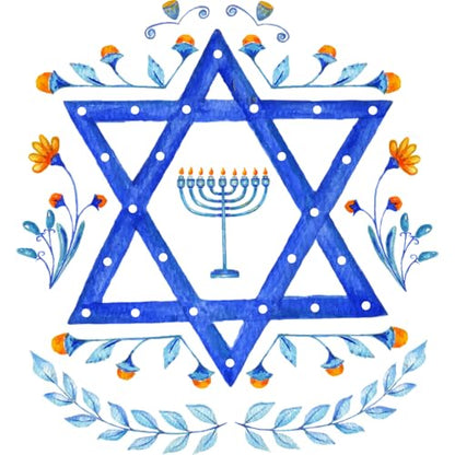 Hanukkah Decorations, Hanukkah Wall Decals, Removable Star of David Wall Stickers,Chanukah Peel and Stick Wall Art for Jewish Holiday Decor