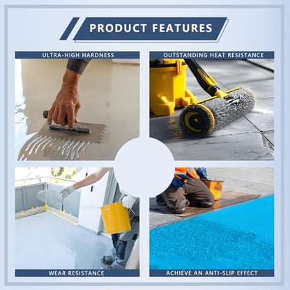 Concrete Anti-Skid Additive with Aluminum Oxide ? 8 oz | Non-Slip Surface Coating | Durable Traction for Floors, Steps, and Driveways | Easy to Mix, Long-Lasting Grip (8 oz)