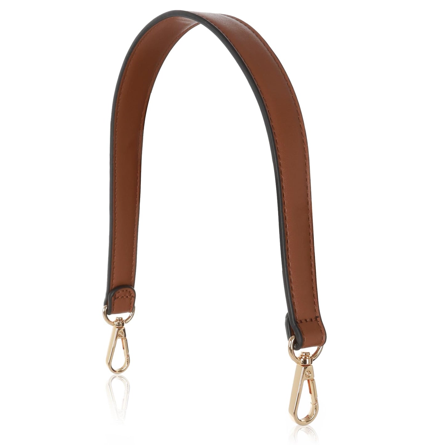 Prasacco Brown Leather Purse Strap Handle 19 Inch Bag Strap Replacement with Swivel Clasps, Short Style, Short Style, Please Confirm the Size Information