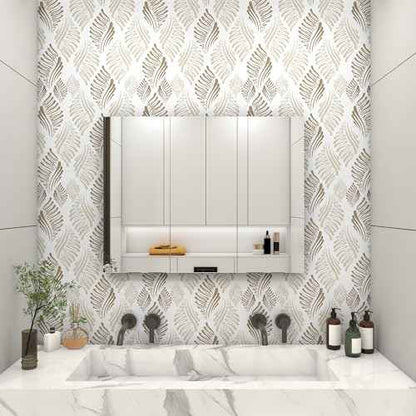 Brown Wall Paper Modern Peel and Stick Wallpaper 17.3"¡¿78.8" Boho Brown and Beige Self Adhesive Removable Wallpaper for Bedroom Contact Paper for Cabinets Waterproof Geometric Wallpapers Home Vinyl
