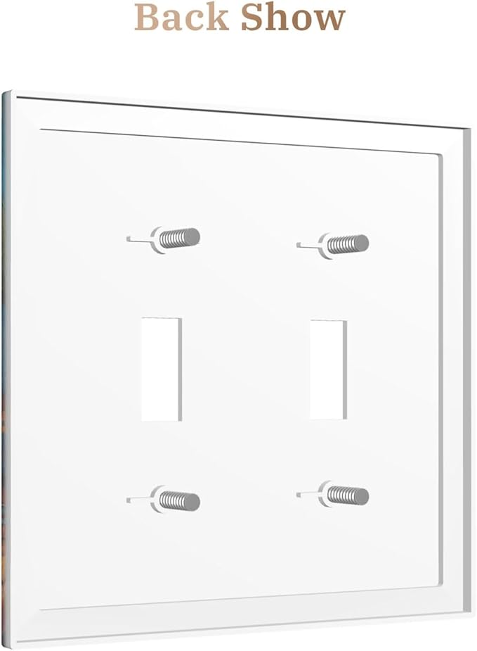 Decorative Art Light Switch Covers Mexican Sombrero & Serape Vibes 2 Gang Double Toggle Wall Plate Decorative Switchcover Electrical Switchplate for Home Decor