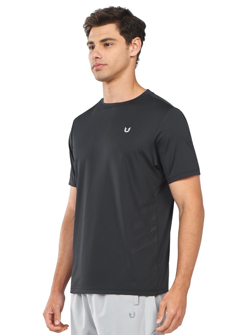 NORTHYARD Men's Workout Athletic Shirts Gym Running T-Shirts Tennis Quick Dry Short Sleeve Shirt Active Lightweight Sports Black-L