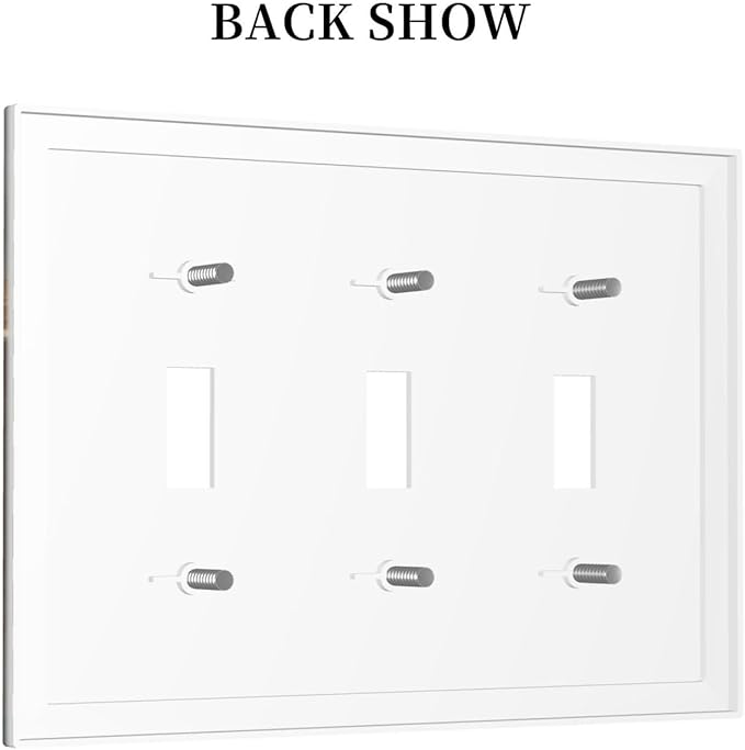 Decorative Art Light Switch Covers Gilded Bloom 3 Gang Triple Toggle Wall Plate Decorative Switch plate Electrical Faceplate for Home Decor
