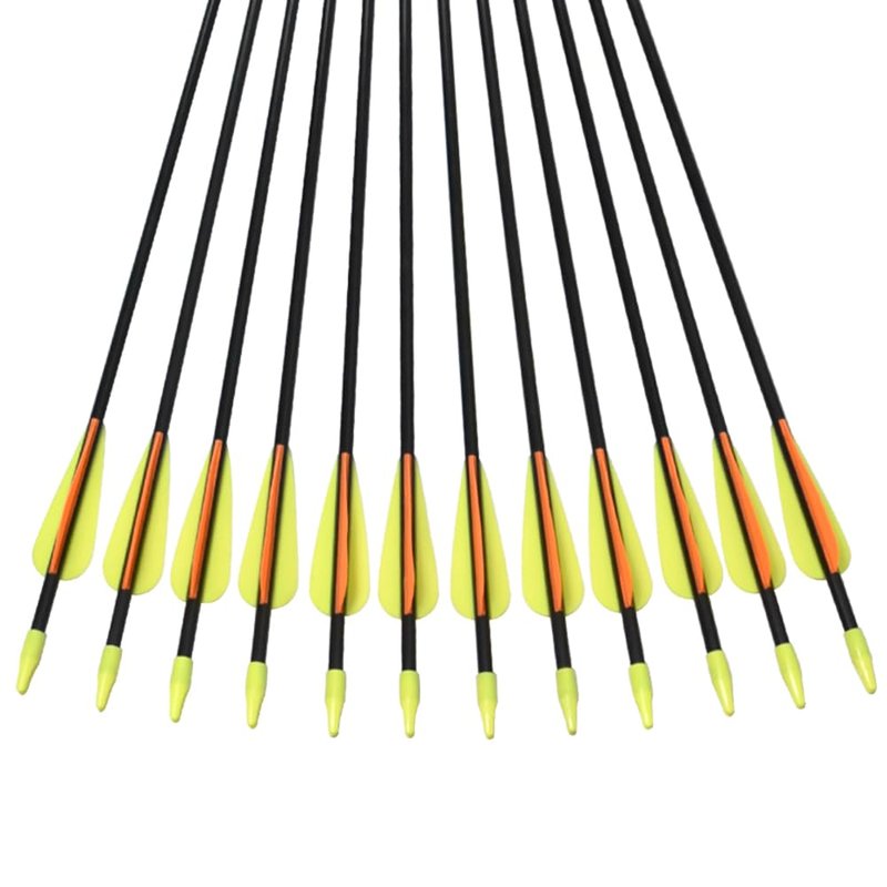 Archery Practice Fiberglass Arrows 28 Inch Target Shooting Safetyglass Recurve Bows Suitable for Youth Woman Beginner 6PCS