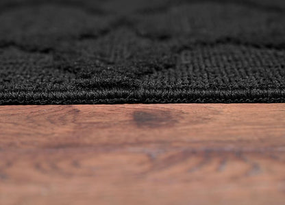 Garland Rug Sparta Non Slip Polypropylene 6 Ft. X 9 Ft. Black Area Rug- Ideal for Living Rooms & Hallways, Stylish & Durable for High-Traffic Areas