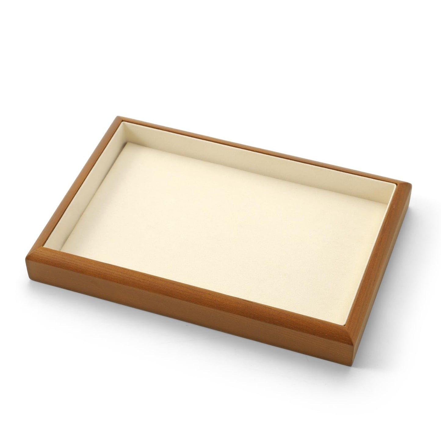 Oirlv Solid Wood Stackable Jewelry Organizer Tray Jewelry Drawer Organizer(Creamy-white)